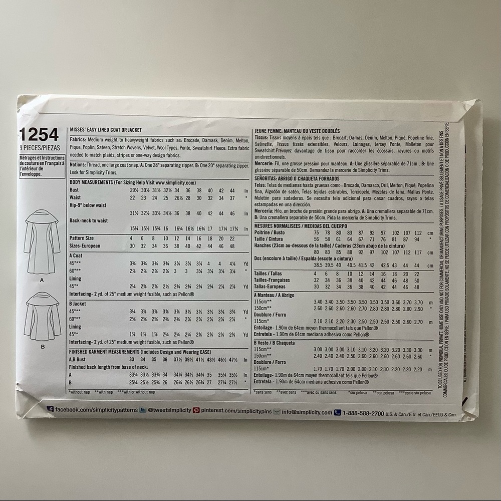 Simplicity 1254 Sewing Pattern - Picture 5 of 5